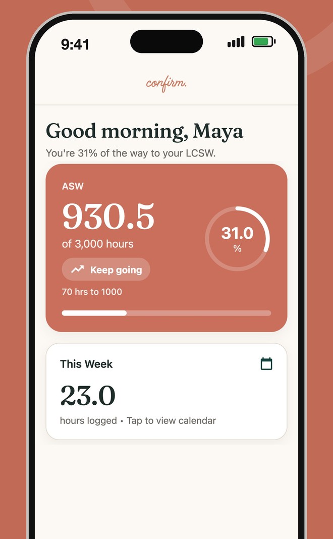 Progress toward 3,000 hours in Confirm