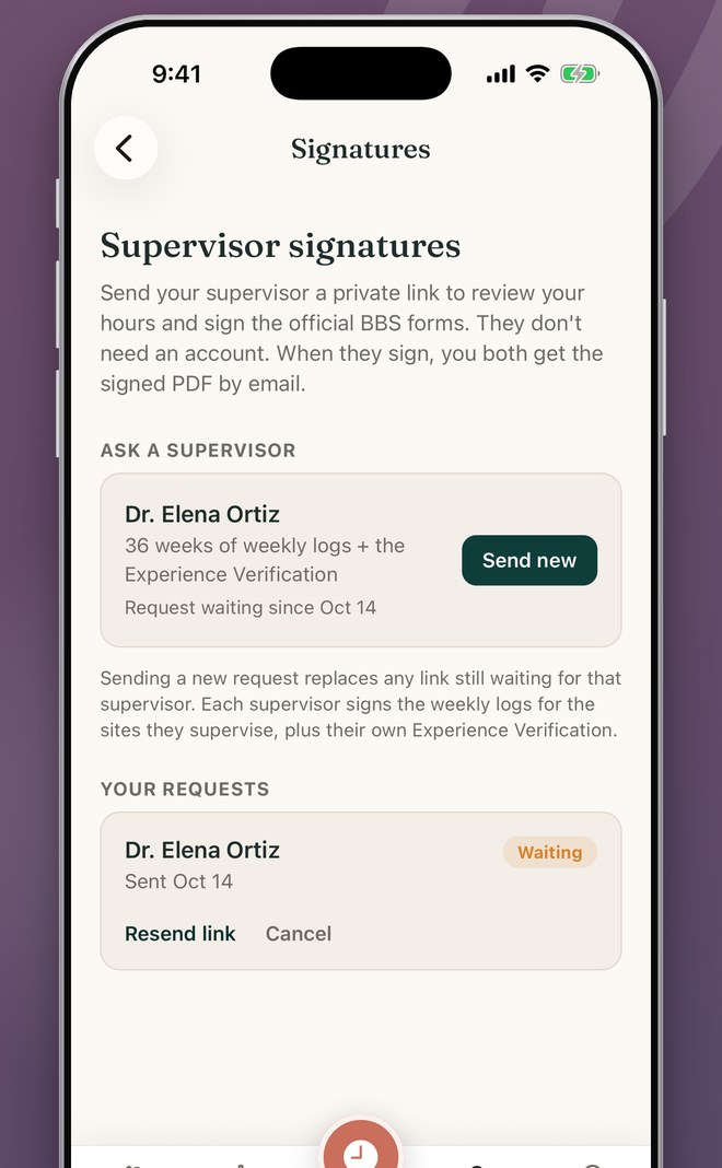 Asking a supervisor to sign in Confirm